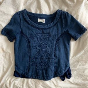 [Anthro] Blue short sleeve top, M